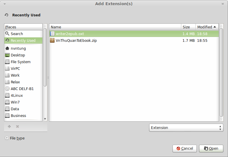 Extension Manager - Add Extensions
